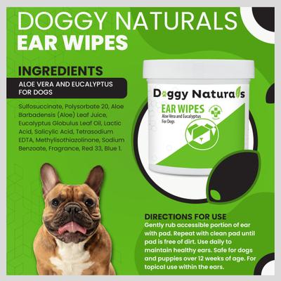 Aloe & Eucalyptus Cat & Dog Ear Cleaner Wipes, 100 count