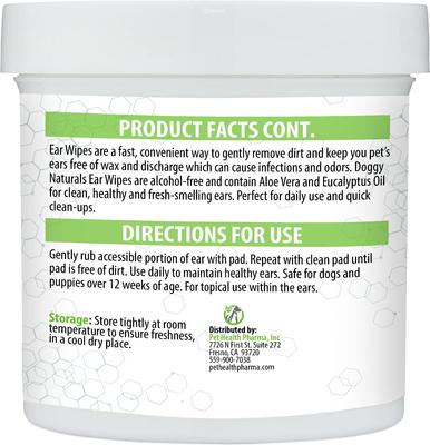 Aloe & Eucalyptus Cat & Dog Ear Cleaner Wipes, 100 count