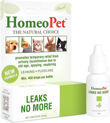 Leaks No More Homeopathic Medicine for Incontinence for Birds, Cats, Dogs & Small Pets, 450 drops