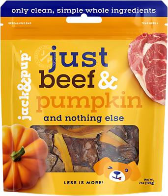 Just Beef Lungs & Pumpkin Natural Dog Chew Treats, 7-oz bag