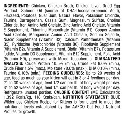 Wilderness Kitten Chicken Grain-Free Canned Cat Food, 3-oz, case of 24