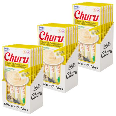 Churu Grain-Free Chicken with Cheese Puree Lickable Cat Treat, 0.5-oz tube, pack of 72
