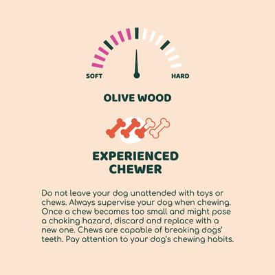 Premium Olive Wood Dog Chew, Medium