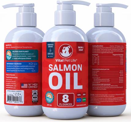 Salmon Oil Skin & Coat Health Liquid Cat & Dog Supplement, 8-fl oz bottle