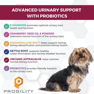 Progility Minis Urinary Support with D-Mannose Soft Chew Supplement for Dogs, 60 count