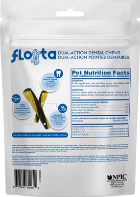 FLOSSta Dual Action Mint Flavor Dental Dog Chews, 8 count