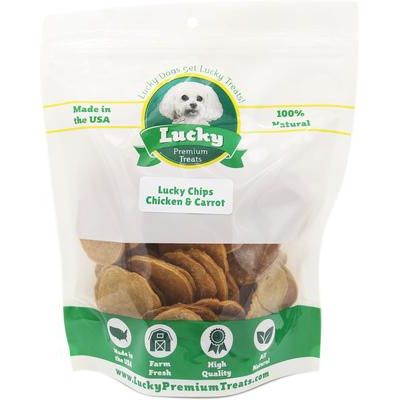 Premio de pollo y zanahoria para perros Lucky Chips, bolsa de 355 g