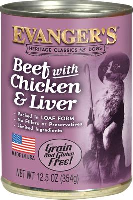 Classic Recipes Beef with Chicken & Liver Grain-Free Canned Dog Food, 12.5-oz, case of 12