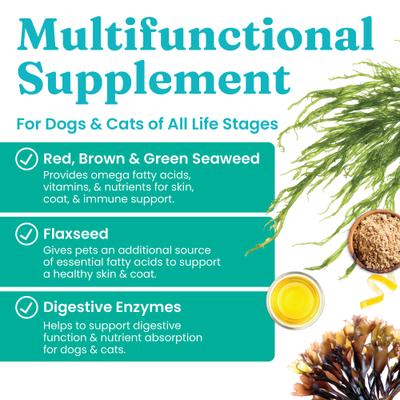 SeaMeal Skin & Coat, Digestive & Immune Health Soft Chews Grain-Free Supplement for Dogs, 120 count