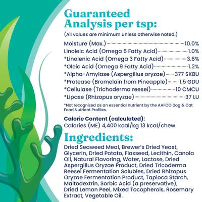 SeaMeal Skin & Coat, Digestive & Immune Health Soft Chews Grain-Free Supplement for Dogs, 120 count