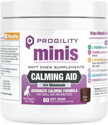 Progility Minis Calming Aid with Melatonin Soft Chew Supplement for Dogs, 60 count