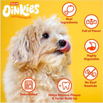 Oinkies Tender Bullies Rawhide-Free Natural Chew Dog Treats, 20 count, bundle of 2