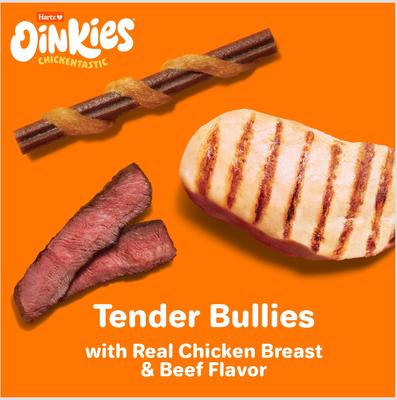 Oinkies Tender Bullies Rawhide-Free Natural Chew Dog Treats, 20 count, bundle of 2