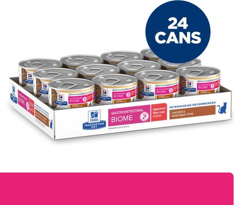 Gastrointestinal Biome Digestive/Fiber Care Chicken & Vegetable Stew Wet Cat Food, 2.9-oz, case of 24