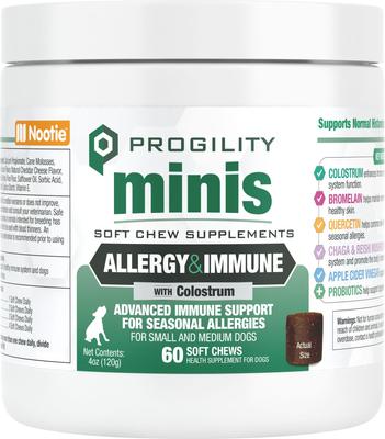 Progility Minis Allergy & Immune for Seasonal Allergies Soft Chew Supplement for Dogs, 60 count