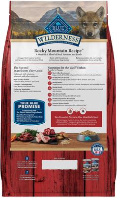 Wilderness Red Meat & Grains Rocky Mountain Recipe High-Protein Puppy Dry Dog Food, 4.5-lb bag