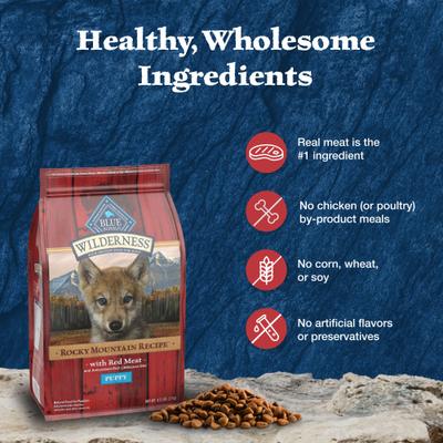 Wilderness Red Meat & Grains Rocky Mountain Recipe High-Protein Puppy Dry Dog Food, 4.5-lb bag