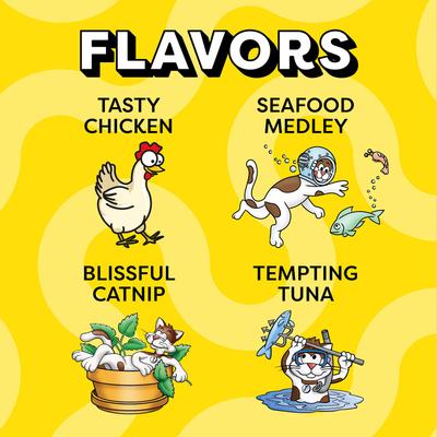 Feline Favorites Variety Pack Soft & Crunchy Cat Treats, 3-oz bag, case of 6