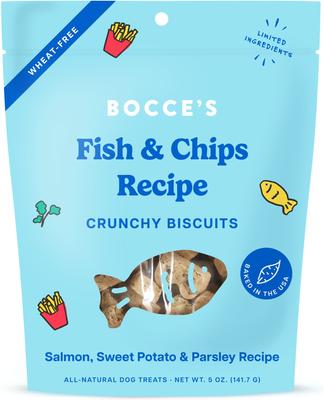 Bundle: Variety Pack - Bocce's Bakery Bone Broth, Carrots & Parsley Dog Treats, Turmeric Latte Coconut, Vanilla & Turmeric & Fish & Chips Flavors