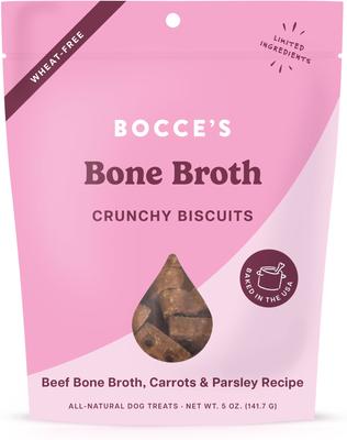 Bundle: Variety Pack - Bocce's Bakery Bone Broth, Carrots & Parsley Dog Treats, Turmeric Latte Coconut, Vanilla & Turmeric & Fish & Chips Flavors