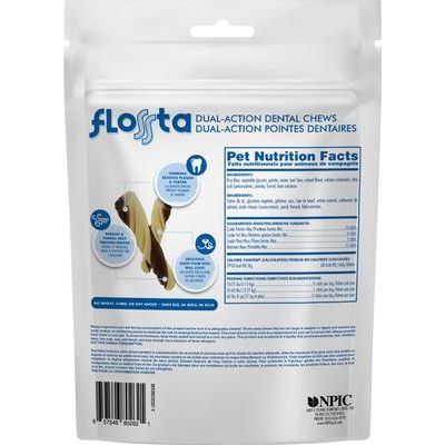 Masticables dentales para perros FLOSSta de doble acción con sabor a hígado de res, 8 unidades