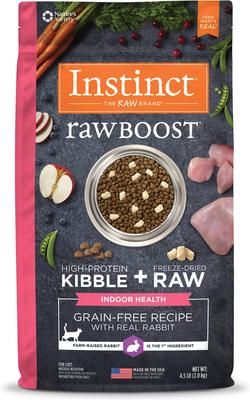 Raw Boost Indoor Real Rabbit Recipe Grain-Free Dry Cat Food, 4.5-lb bag