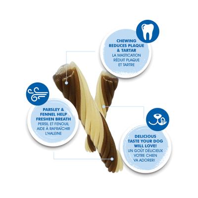 FLOSSta Dual Action Chicken Flavor Dental Dog Chews, 15 count