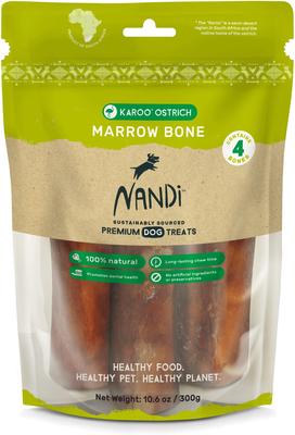 Karoo Ostrich Marrow Bone Dog Treats, 4 count