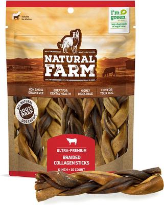 Braided Beef 6-in Collagen Sticks Dog Treats, 10 count