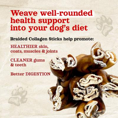Braided Beef 6-in Collagen Sticks Dog Treats, 10 count