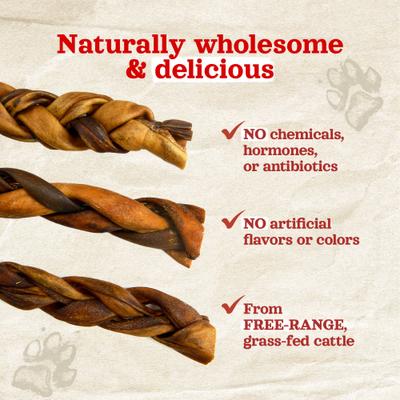 Braided Beef 6-in Collagen Sticks Dog Treats, 10 count