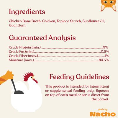 Chicken Recipe with Bone Broth Grain-Free Lickable Cat Treats, 0.5-oz pouch, case of 12