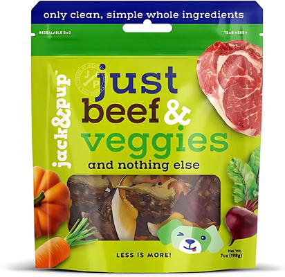 Just Beef Lungs & Veggie Natural Dog Chew Treats, 7-oz bag