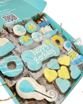 Happy Barkday Boy Box Dog Treats