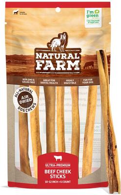 Beef Cheek Sticks Dog Treats, 10 to 12-in, 6 count