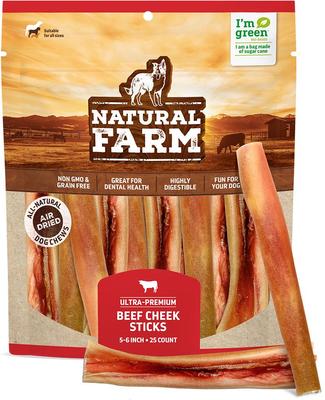 Beef Cheek Sticks Dog Treats, 10 to 12-in, 6 count