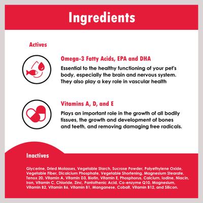 Omega Chews Medium & Large Breed Dog Supplement, 150 count