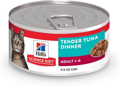 Adult Tender Tuna Dinner Wet Cat Food, 5.5-oz can, case of 24