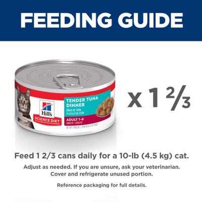 Adult Tender Tuna Dinner Wet Cat Food, 5.5-oz can, case of 24