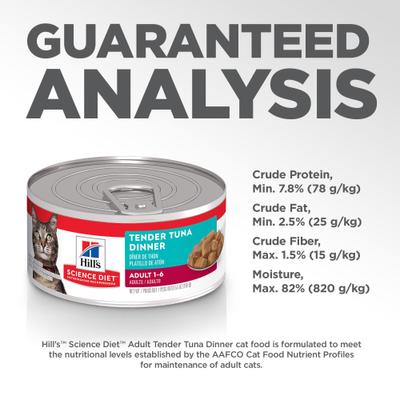 Adult Tender Tuna Dinner Wet Cat Food, 5.5-oz can, case of 24