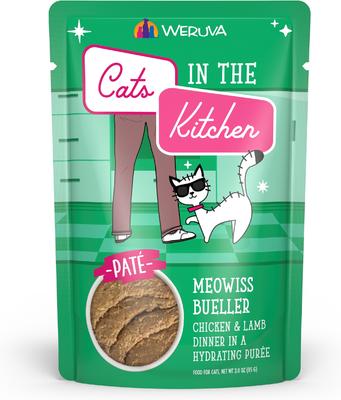 Cats in the Kitchen The Karate Kitty with Beef & Salmon Grain-Free Cat Food Pouches, 3-oz pouch, case of 12