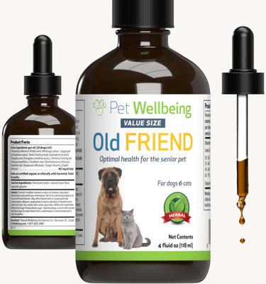 Old FRIEND Bacon Flavored Liquid Supplement for Large Breed Senior Dogs, 4-oz bottle