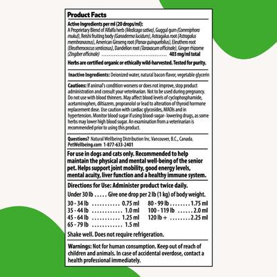 Old FRIEND Bacon Flavored Liquid Supplement for Large Breed Senior Dogs, 4-oz bottle