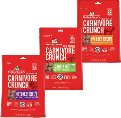 Carnivore Crunch Cage-Free Duck Recipe Freeze-Dried Raw Dog Treats, 3.25-oz bag