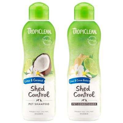 Bundle: TropiClean Lime & Coconut Deshedding Shampoo, 20-oz bottle + Lime & Cocoa Butter Deshedding Dog Conditioner, 20-oz bottle