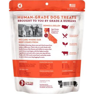 Premios básicos de carne de res en tiras para perros, bolsa de 10 oz