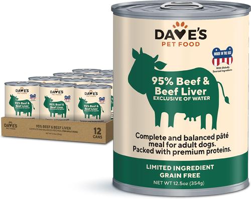 95% Premium Turkey & Turkey Liver Grain-Free Recipe Canned Wet Dog Food, 12.5-oz, case of 12
