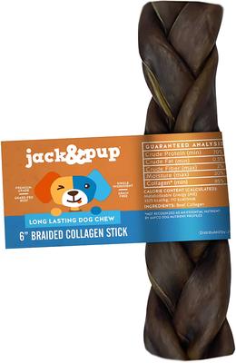 Long Lasting 6-inch Braided Beef Collagen Stick Dog Chews