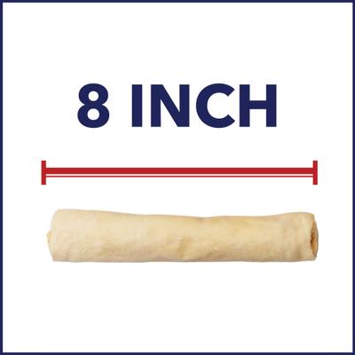 Beefhide 8-inch Rolls Natural Flavored Dog Hard Chews, 15 count