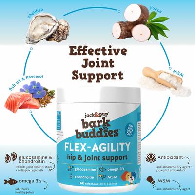 Bark Buddies Flex-Agility Hip & Joint Dog Supplement, 60 count